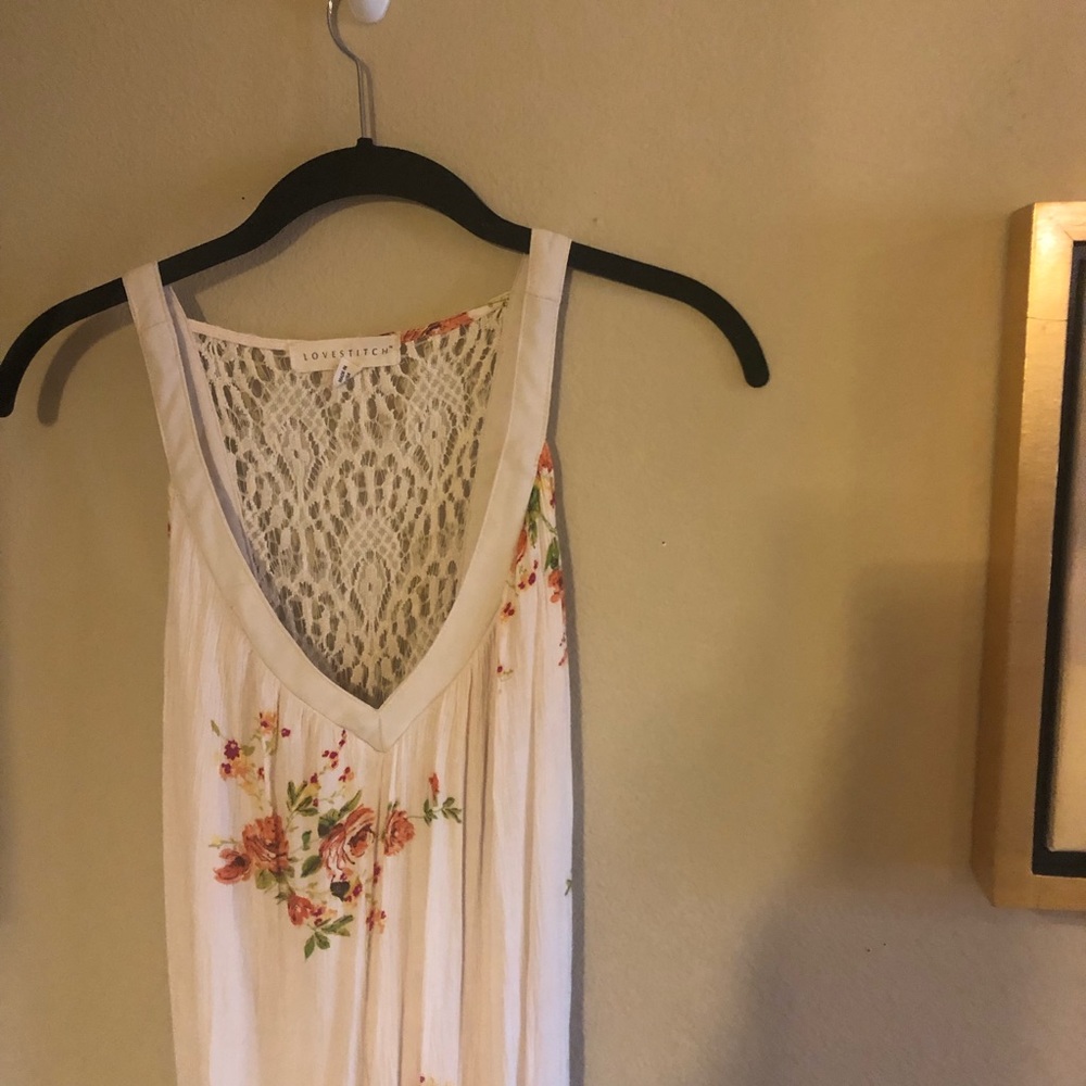 Cream rose and lacy long dress